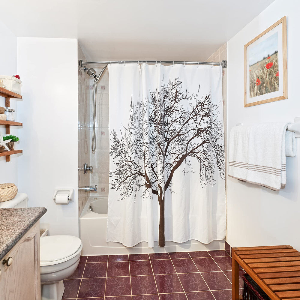 Chrsouly ambiente de baño moderno con la barra curvada integrada armoniosamente