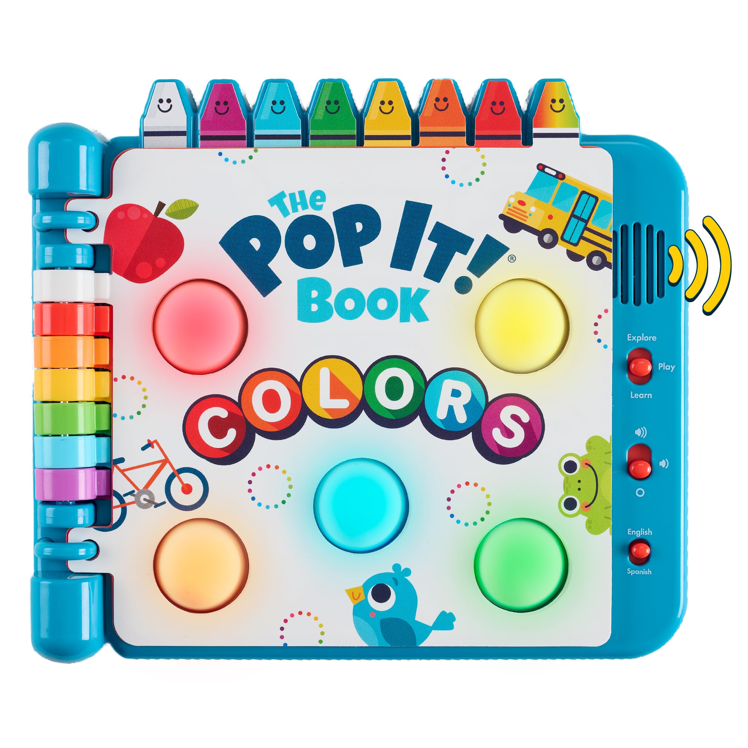 Chuckle & Roar front cover showing colorful bilingual design and durable build benefit