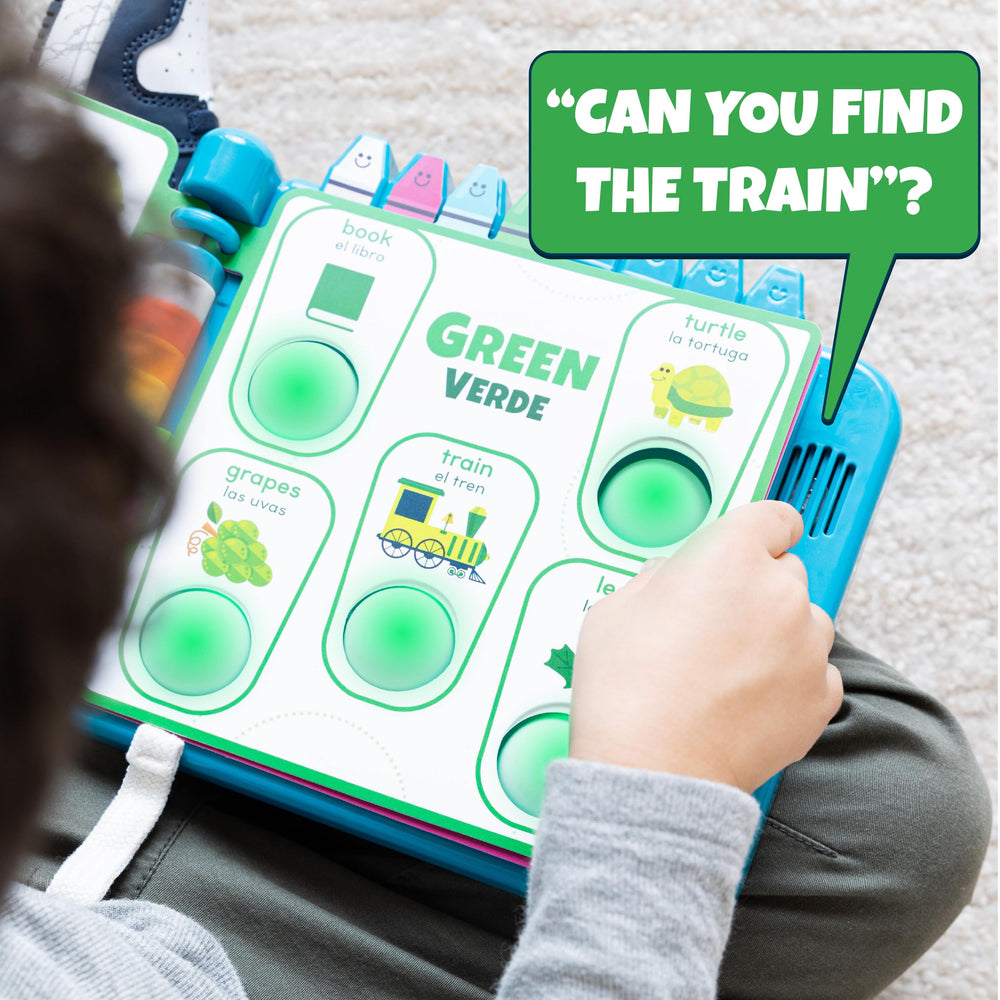 Chuckle & Roar alongside toy car showing compact size for travel convenience