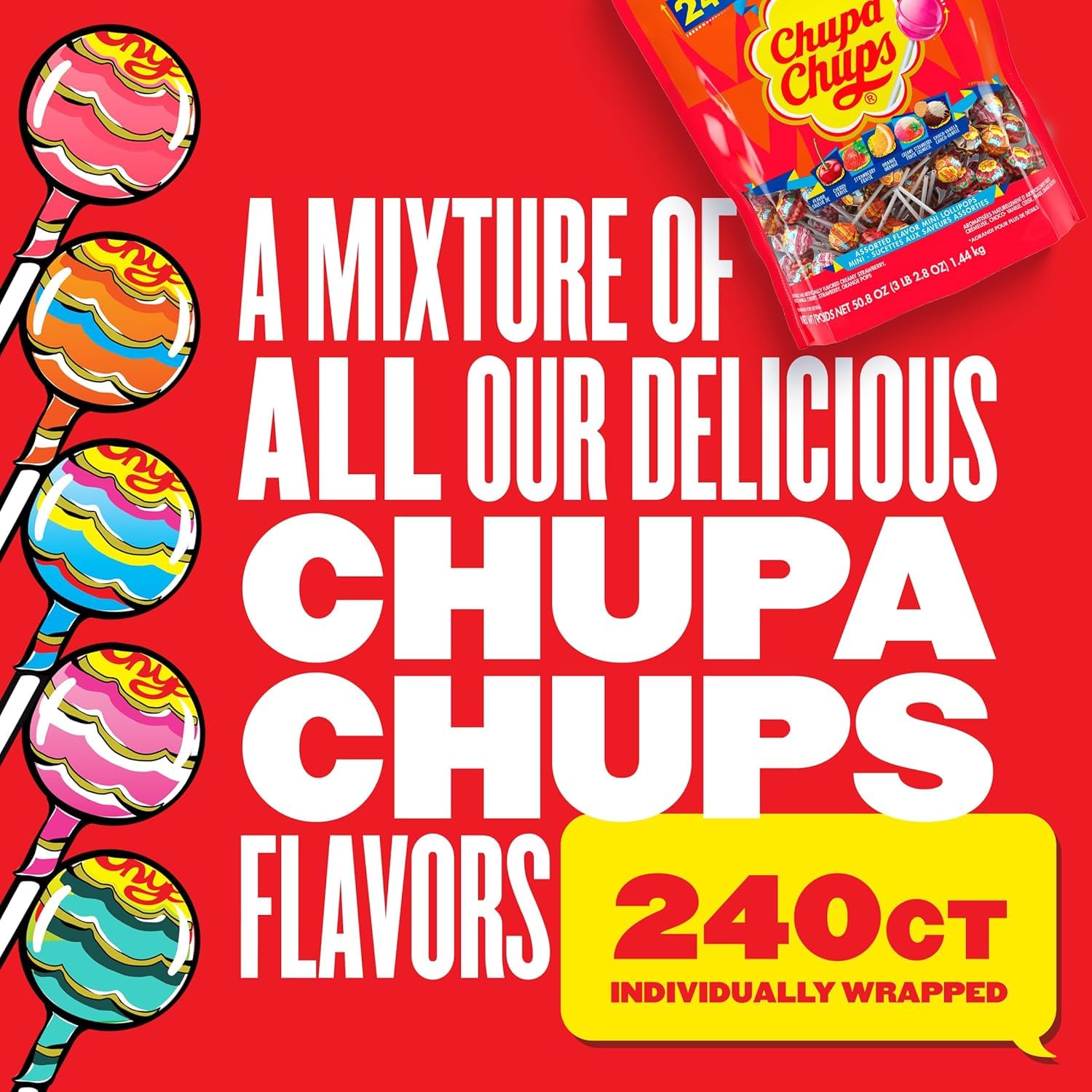Chupa Chups bastones de plástico resistentes que evitan roturas al consumir