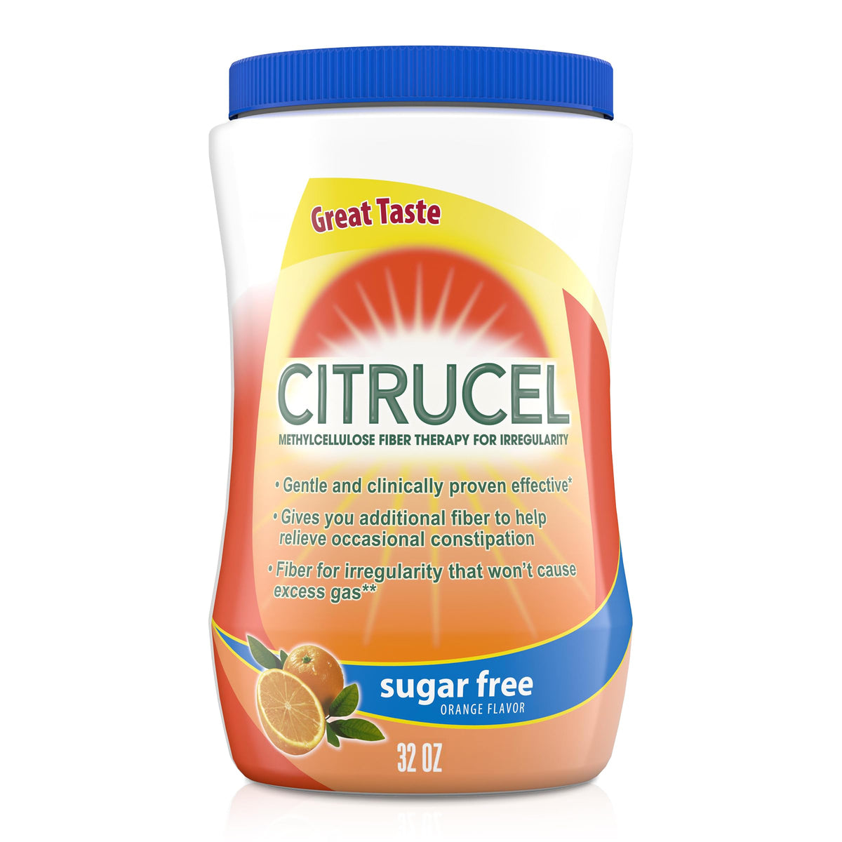 CITRUCEL frasco frontal de 32 oz mostrando el envase y el sabor naranja para regulación