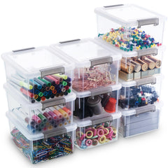 Citylife front view of clear 10-pack bins showing compact packaging and visibility benefit