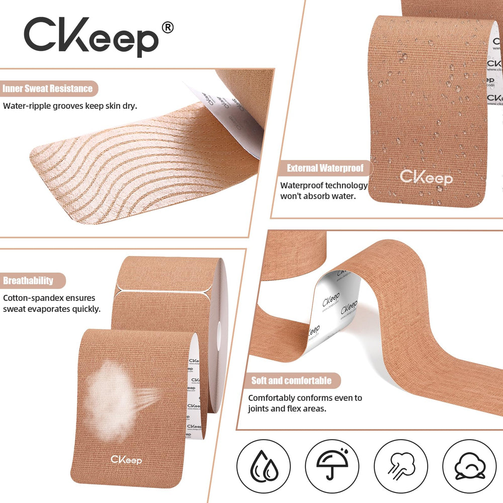 CKeep aplicada en pierna durante ejercicio, soporte flexible