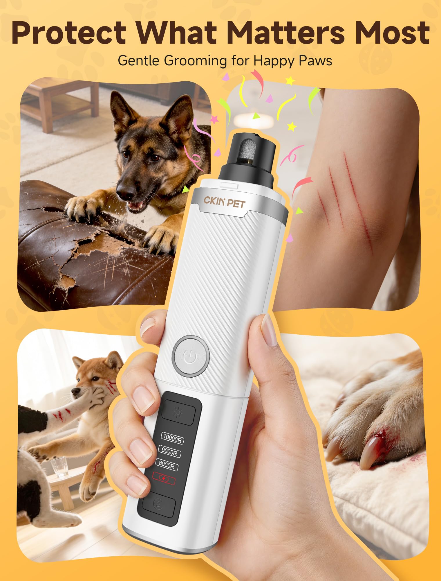 Ckin pet packaging displaying unit and included accessories for convenience