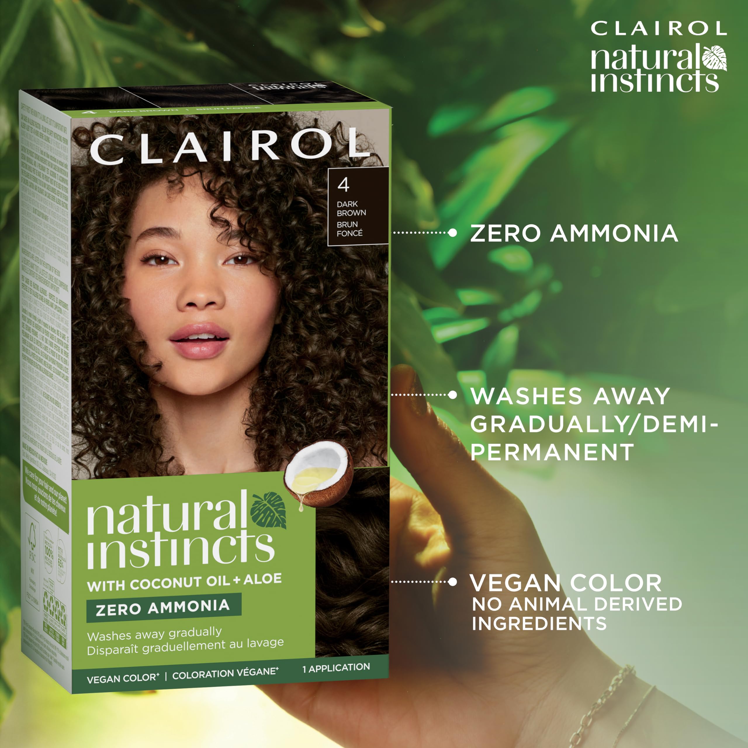 Clairol comparación antes y después mostrando cobertura suave de canas