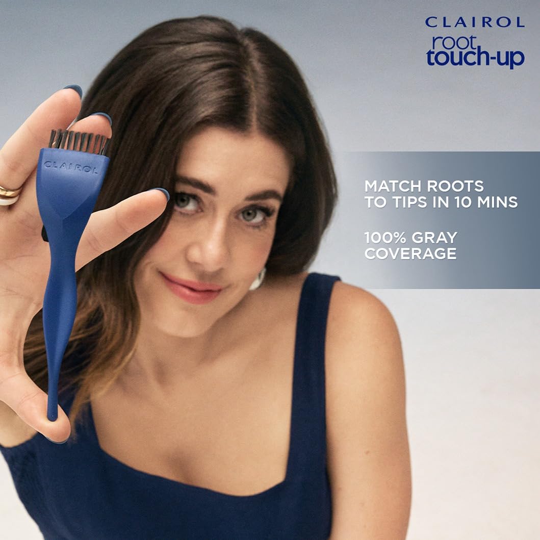 Clairol comparación de tamaño en mano indicando conveniencia para llevar