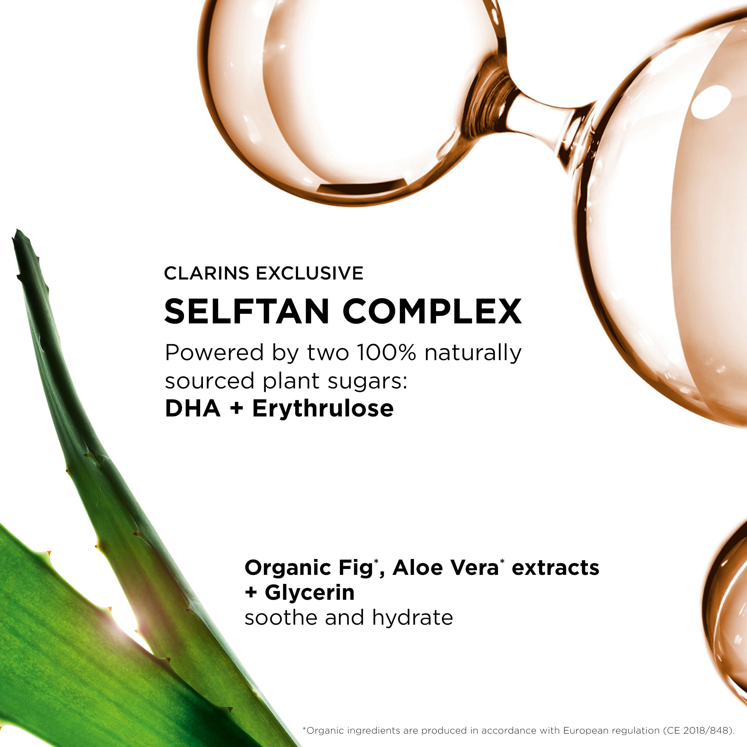 Clarins resultado en rostro y cuerpo con tono dorado natural visible