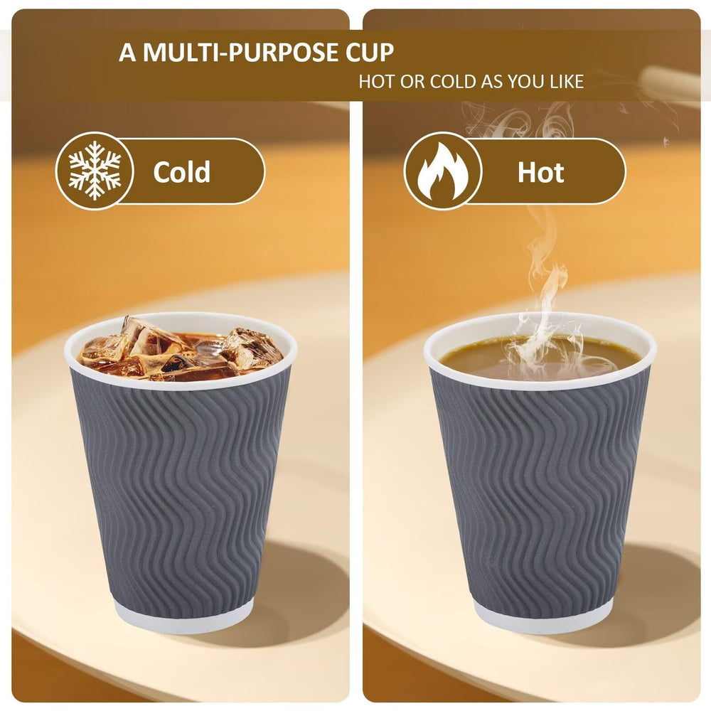 Clawsoff cup filled with coffee in use highlighting insulation benefit