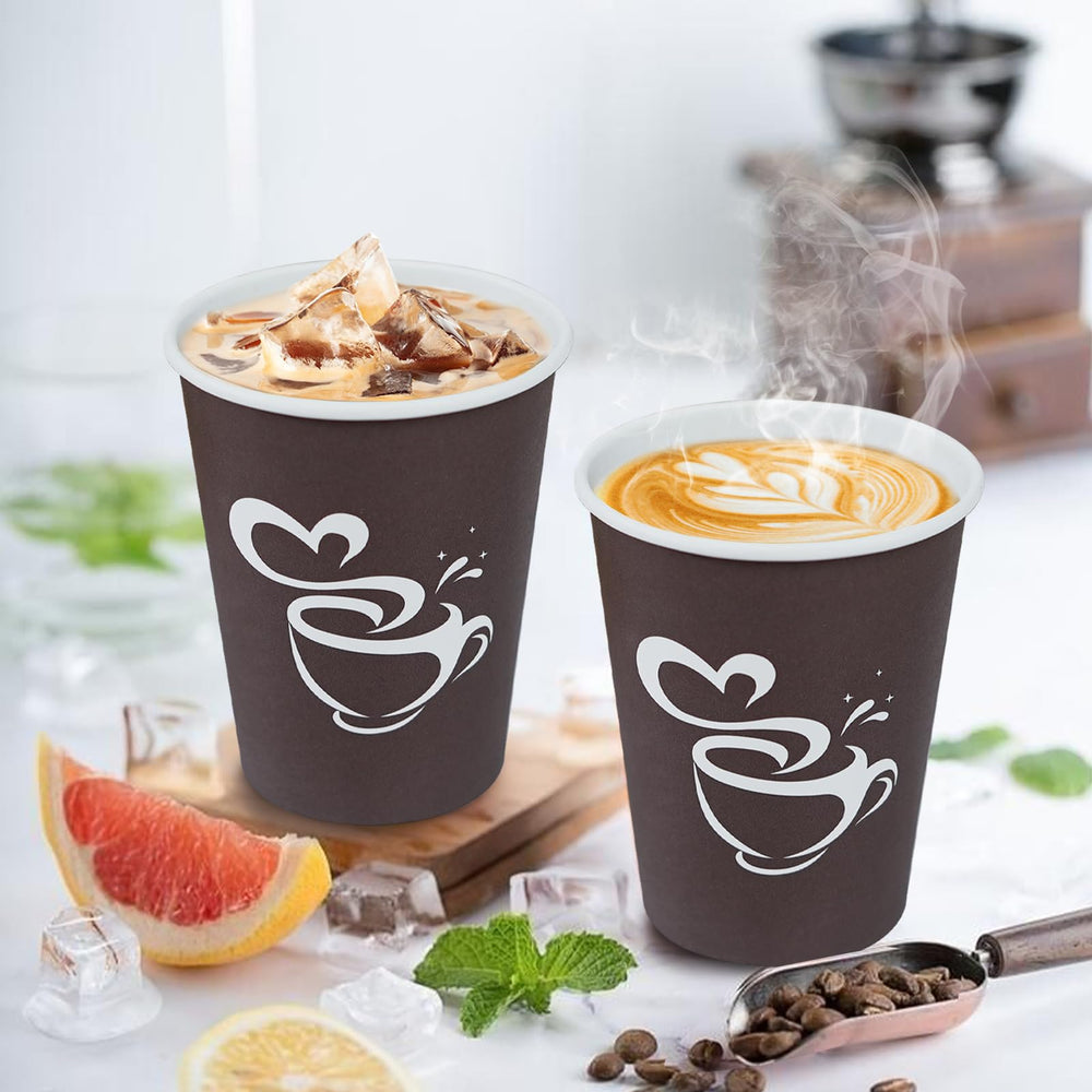 Clawsoff cups displayed on a coffee station for quick service