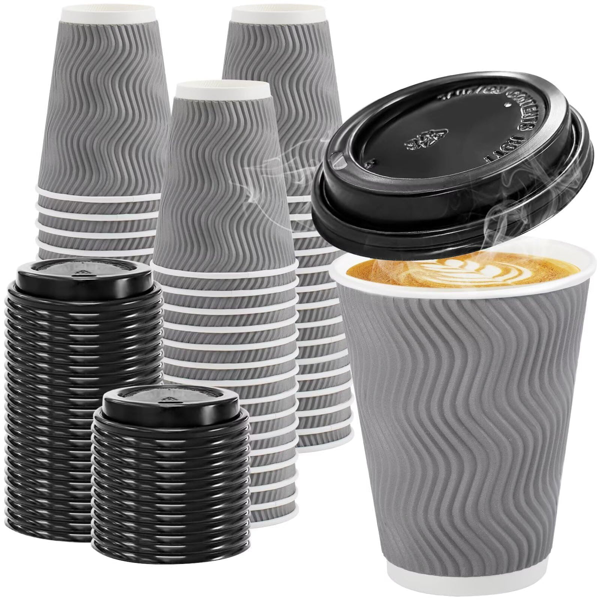 Clawsoff front view of gray 12 oz cup pack showing value