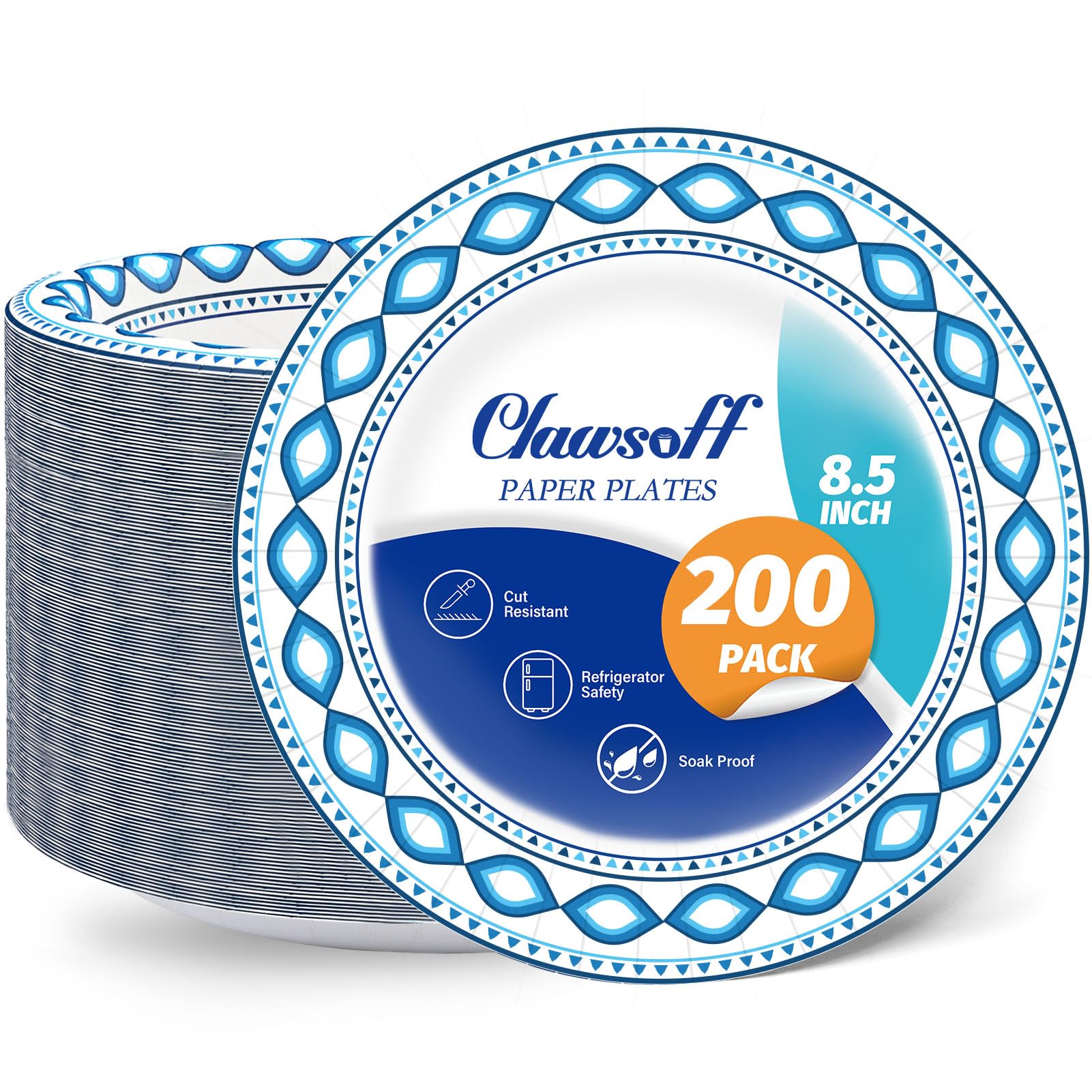Clawsoff plato frontal 8.5" azul mostrando diseño y rigidez para servir