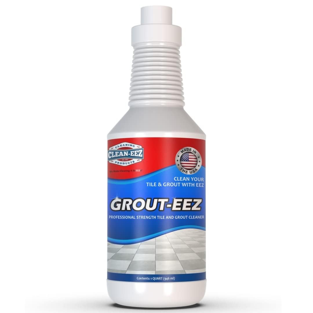 Clean-eez Grout-eez frente del producto mostrando botella de 32 oz para limpieza potente