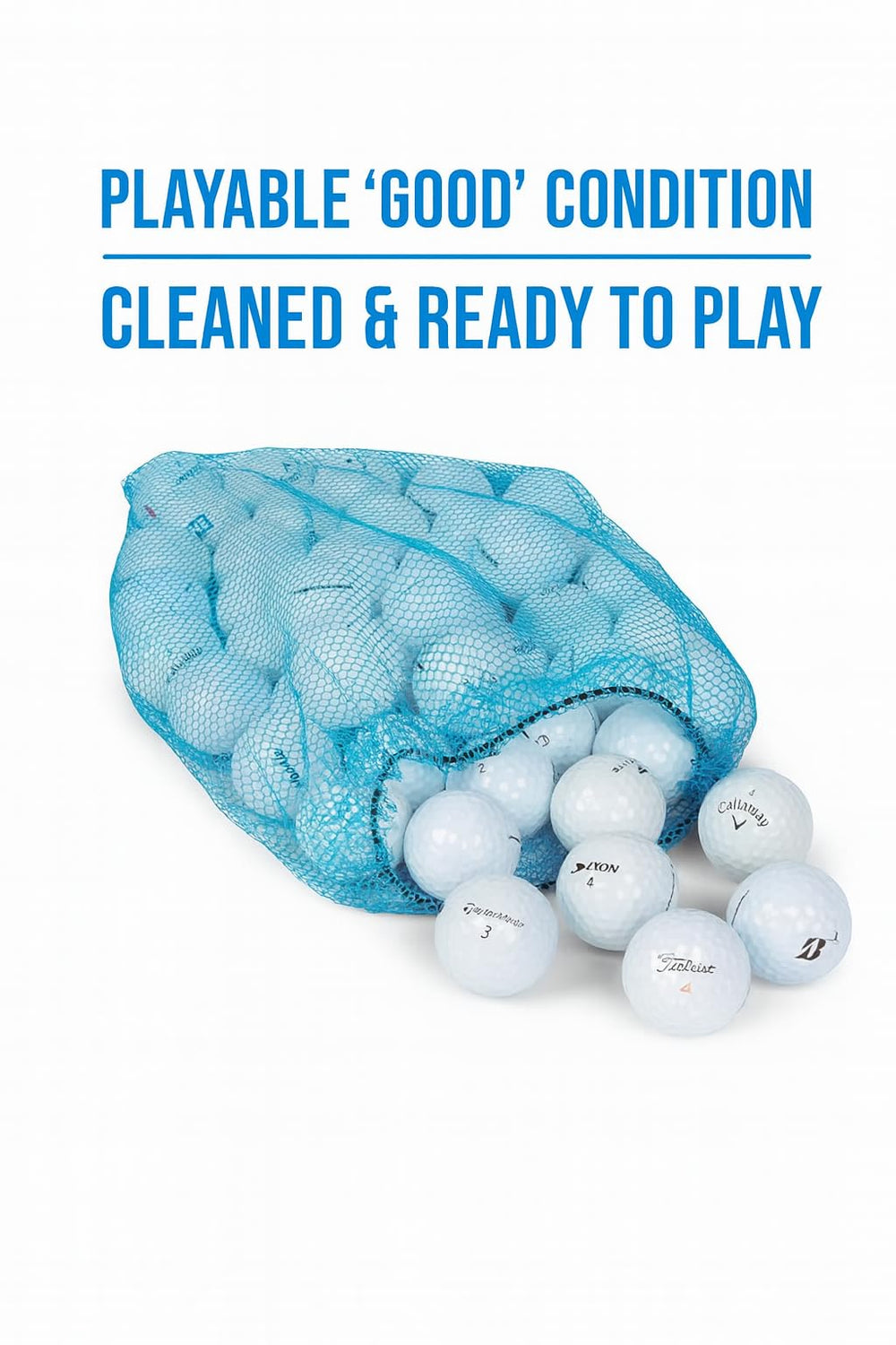 Clean Green Golf Balls primer plano de superficie con marcas, comprobando jugabilidad
