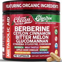 Clean Nutraceuticals frasco frontal mostrando etiqueta clara y beneficios