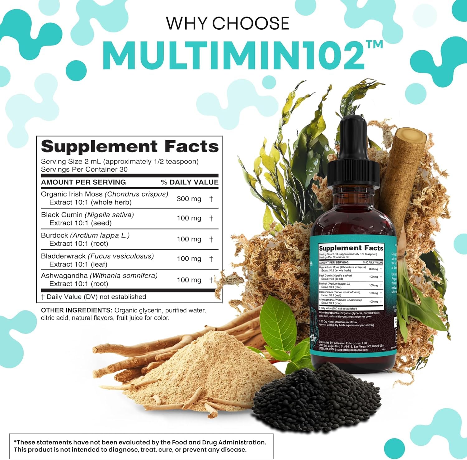 Clean Nutraceuticals botella junto a una mano para comparar tamaño