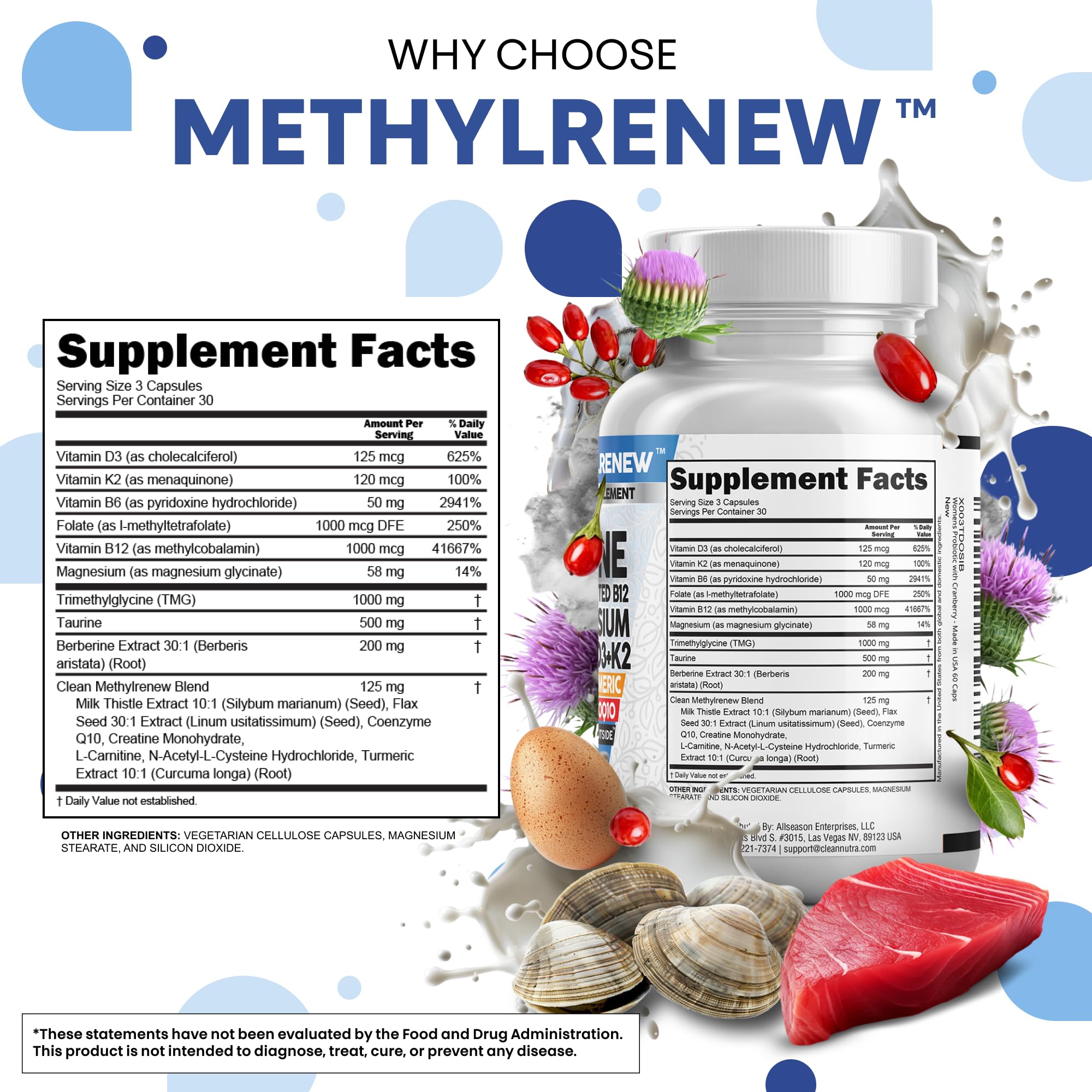 Clean Nutraceuticals etiqueta nutricional legible con lista de ingredientes