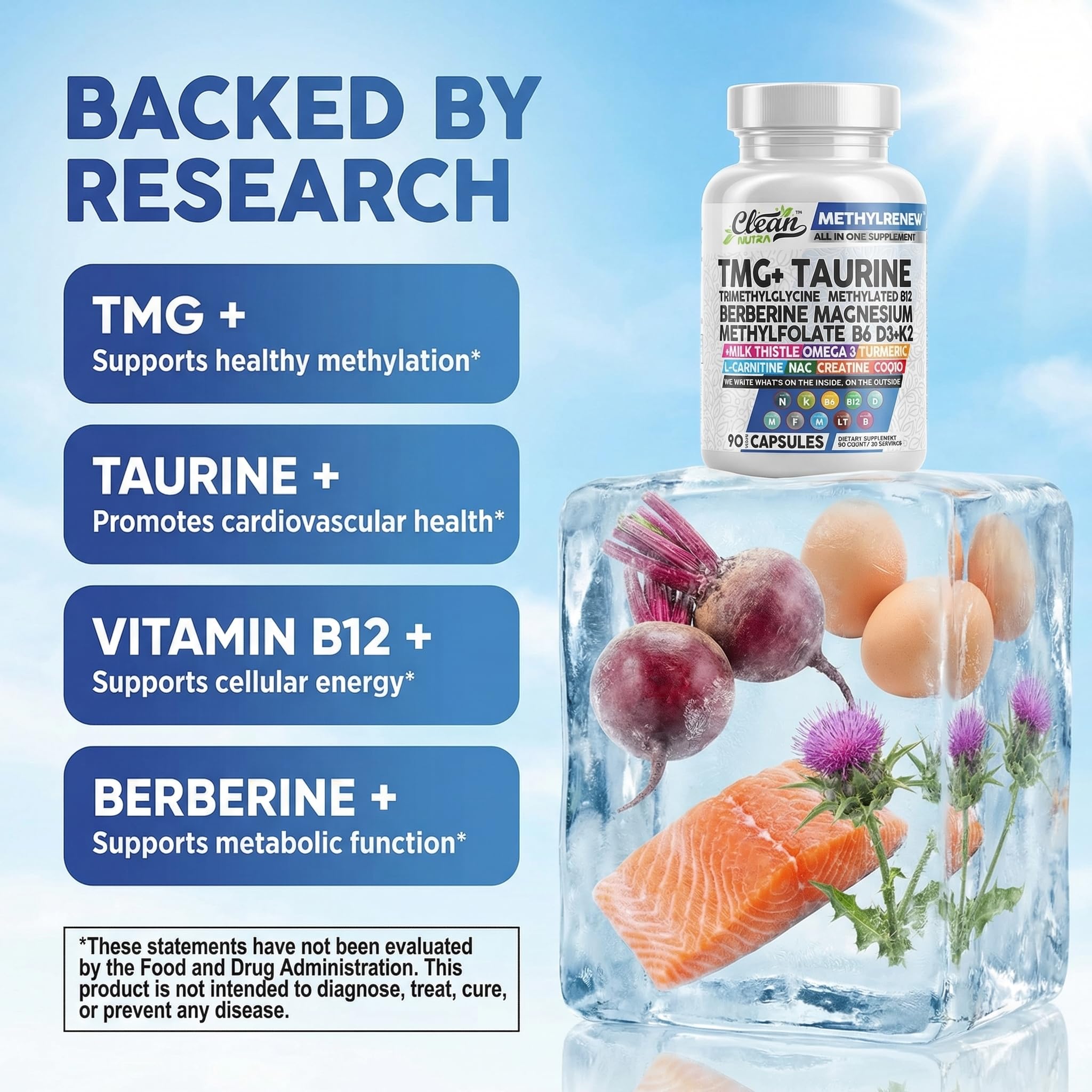 Clean Nutraceuticals primer plano de polvo y textura de ingredientes puros