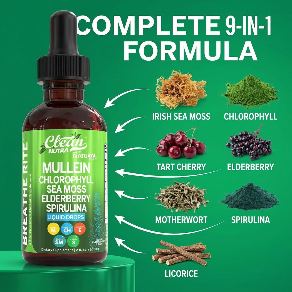 Clean Nutraceuticals ingredientes orgánicos (sea moss, spirulina) dispuestos ordenados