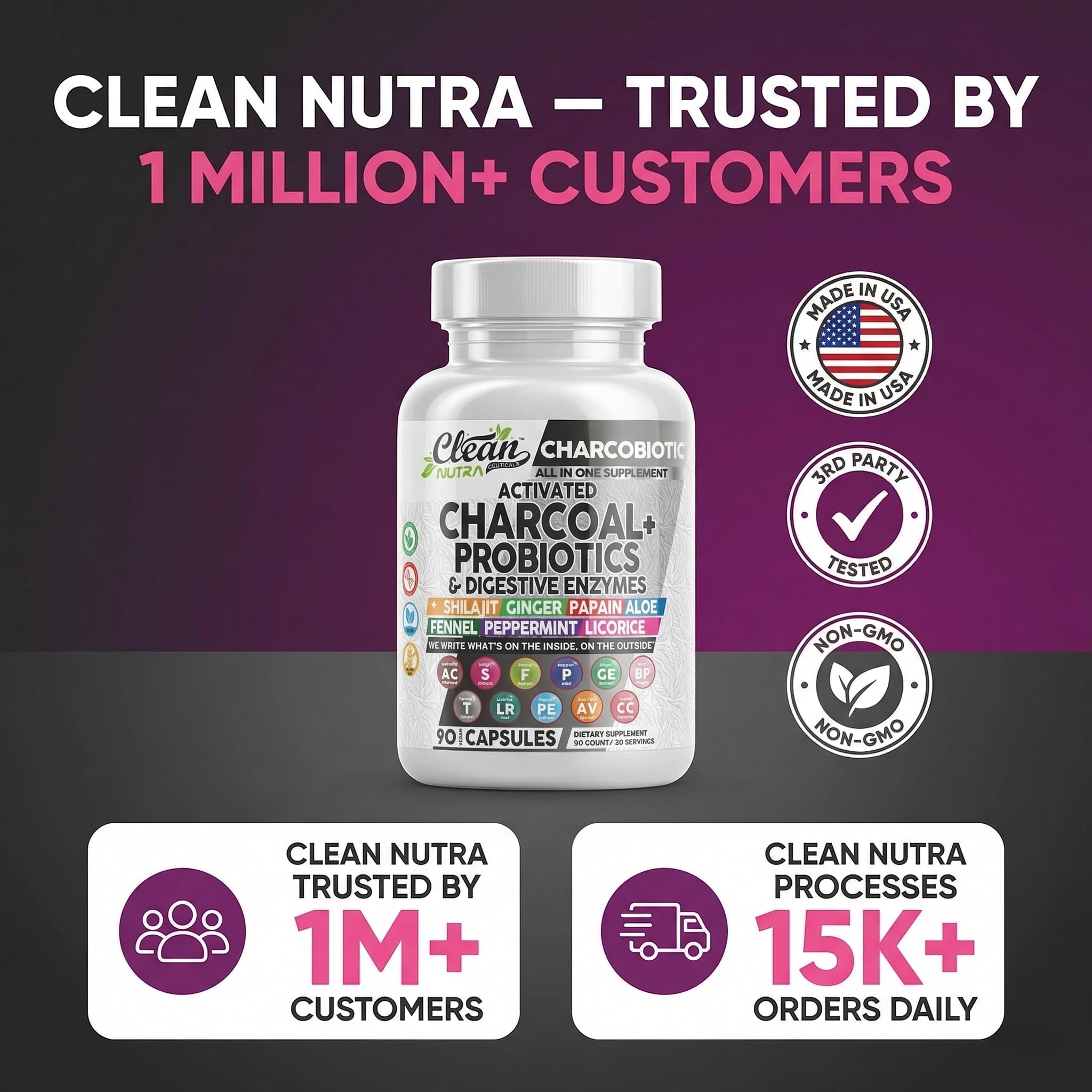 Clean Nutraceuticals cápsulas sobre cerámica para destacar color y forma
