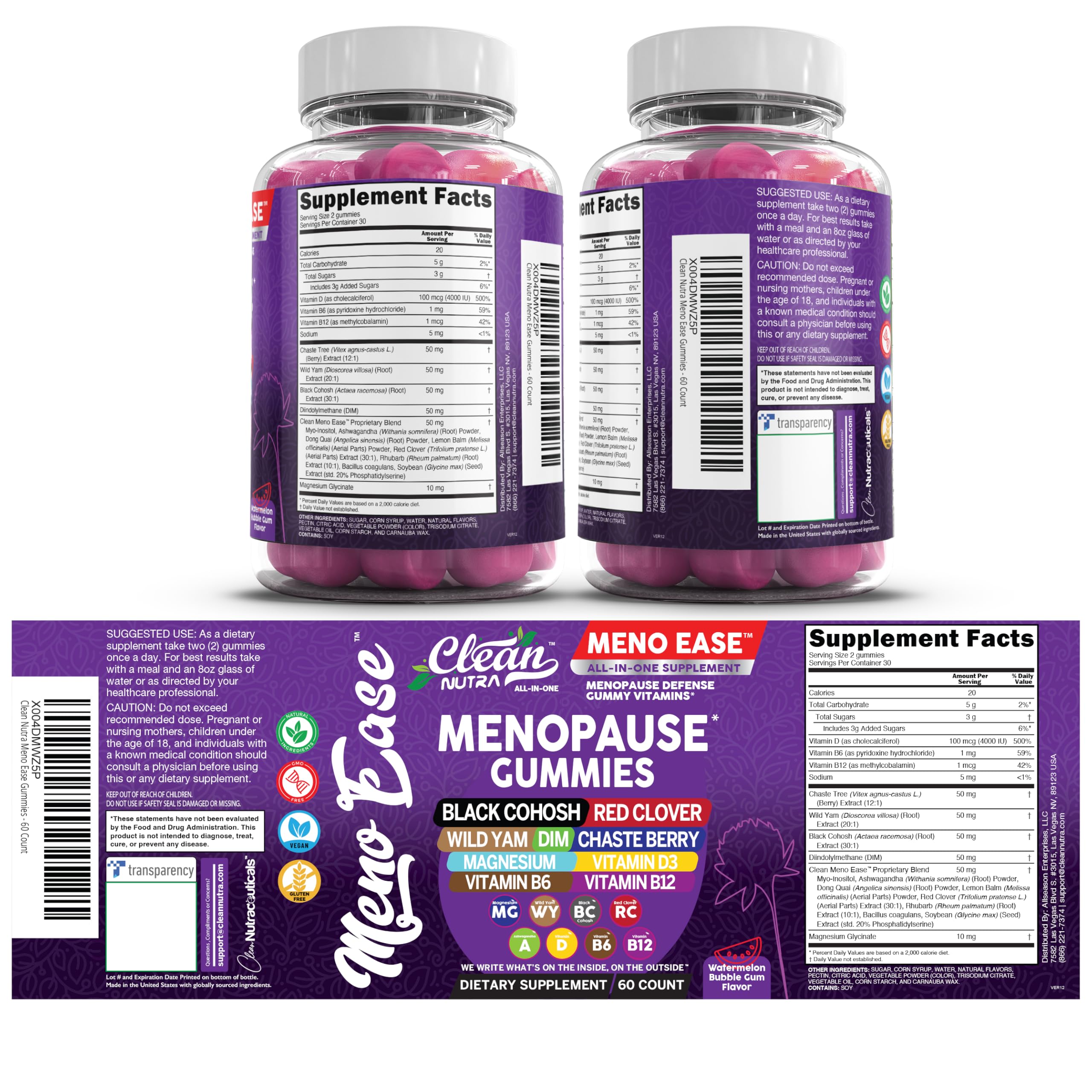 Clean Nutraceuticals comparación de tamaño para referencia visual