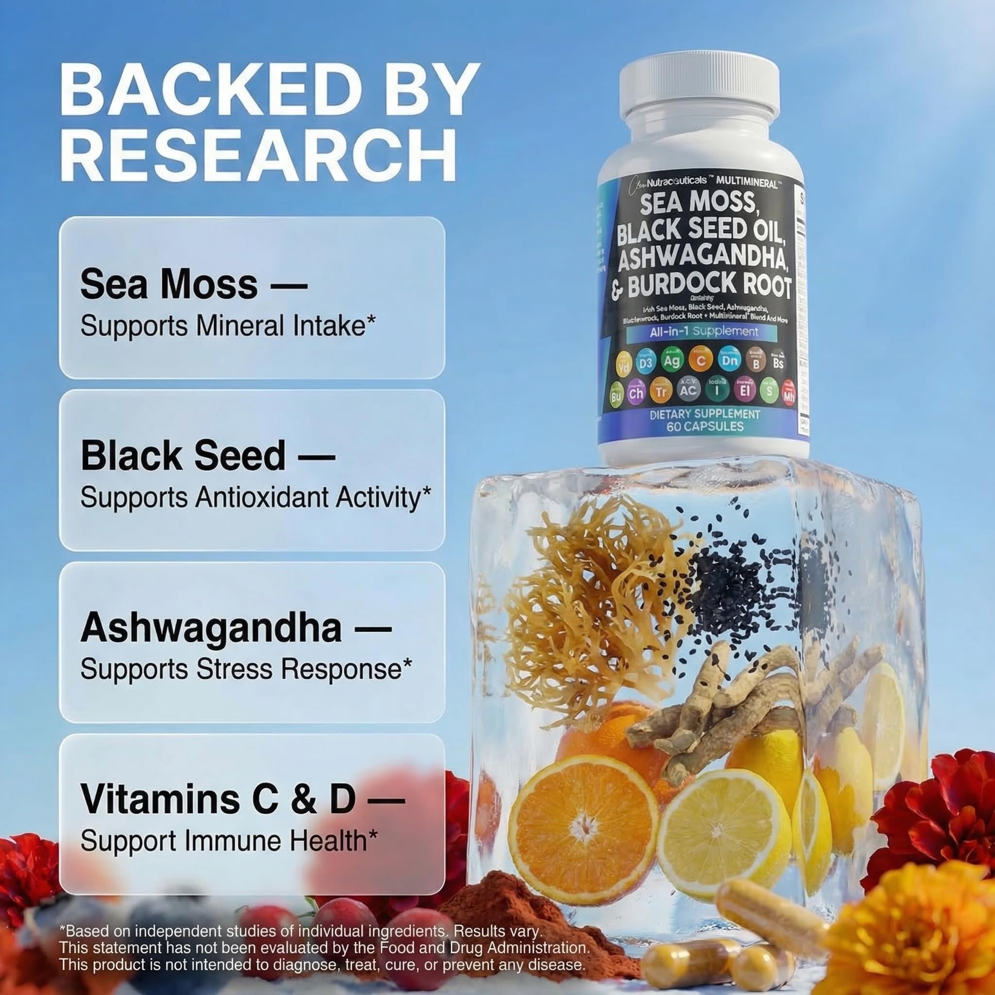 Clean Nutraceuticals etiqueta detallada con lista de ingredientes clara