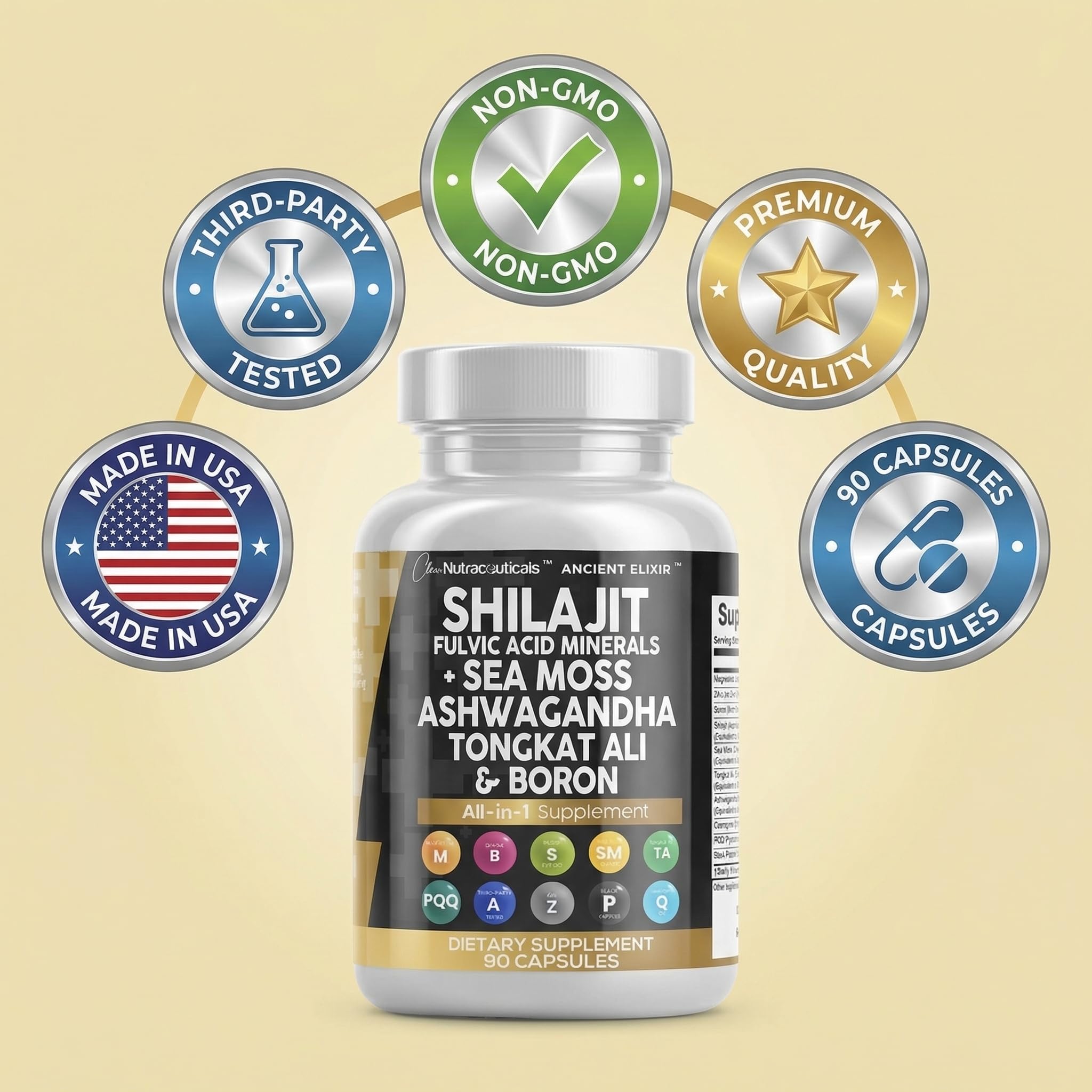 Clean Nutraceuticals envase abierto con cápsulas para visión del contenido