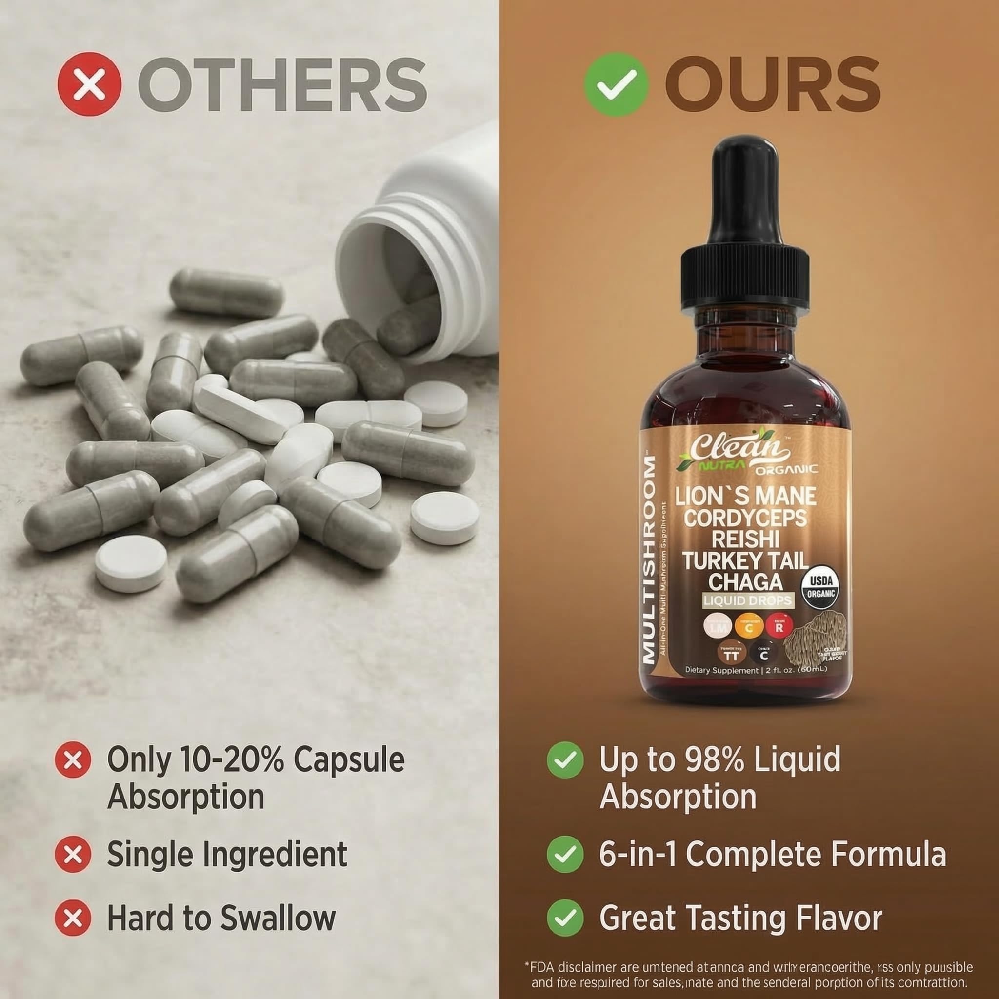 Clean Nutraceuticals etiqueta con lista de ingredientes visible y legible