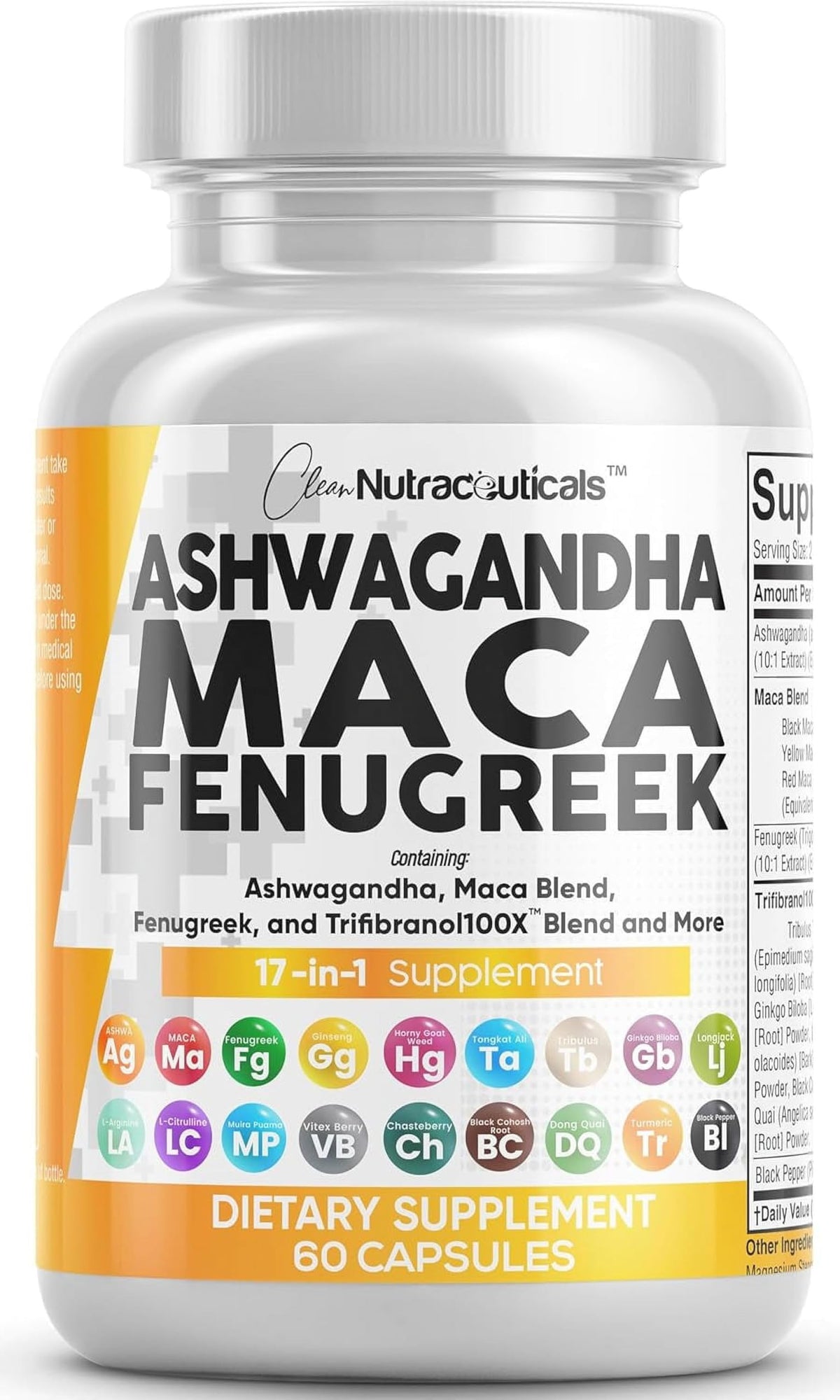 Clean Nutraceuticals frasco frontal mostrando la marca y mezcla herbal