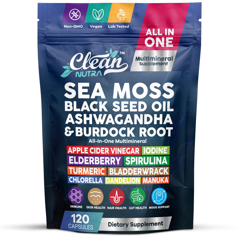 Clean Nutraceuticals frasco frontal mostrando etiqueta y cantidad 120 cápsulas beneficio de conveniencia