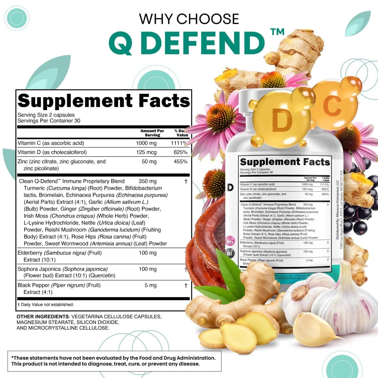 Clean Nutraceuticals cúrcuma ajo jengibre como ingredientes naturales visibles