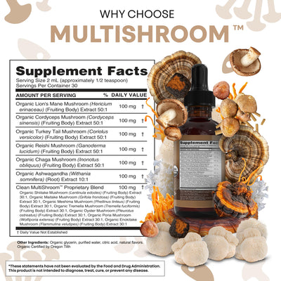 Clean Nutraceuticals montaje de los hongos usados mostrando variedad
