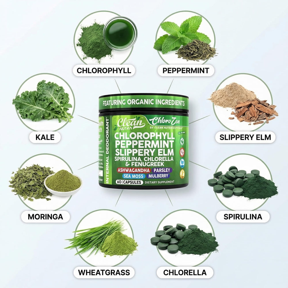 Clean Nutraceuticals peppermint leaf close-up emphasizing breath support benefit
