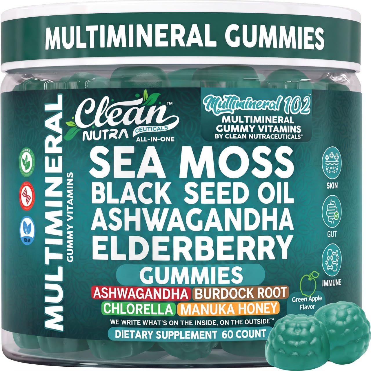Clean Nutraceuticals frasco frontal muestra formato y cantidad beneficios claros