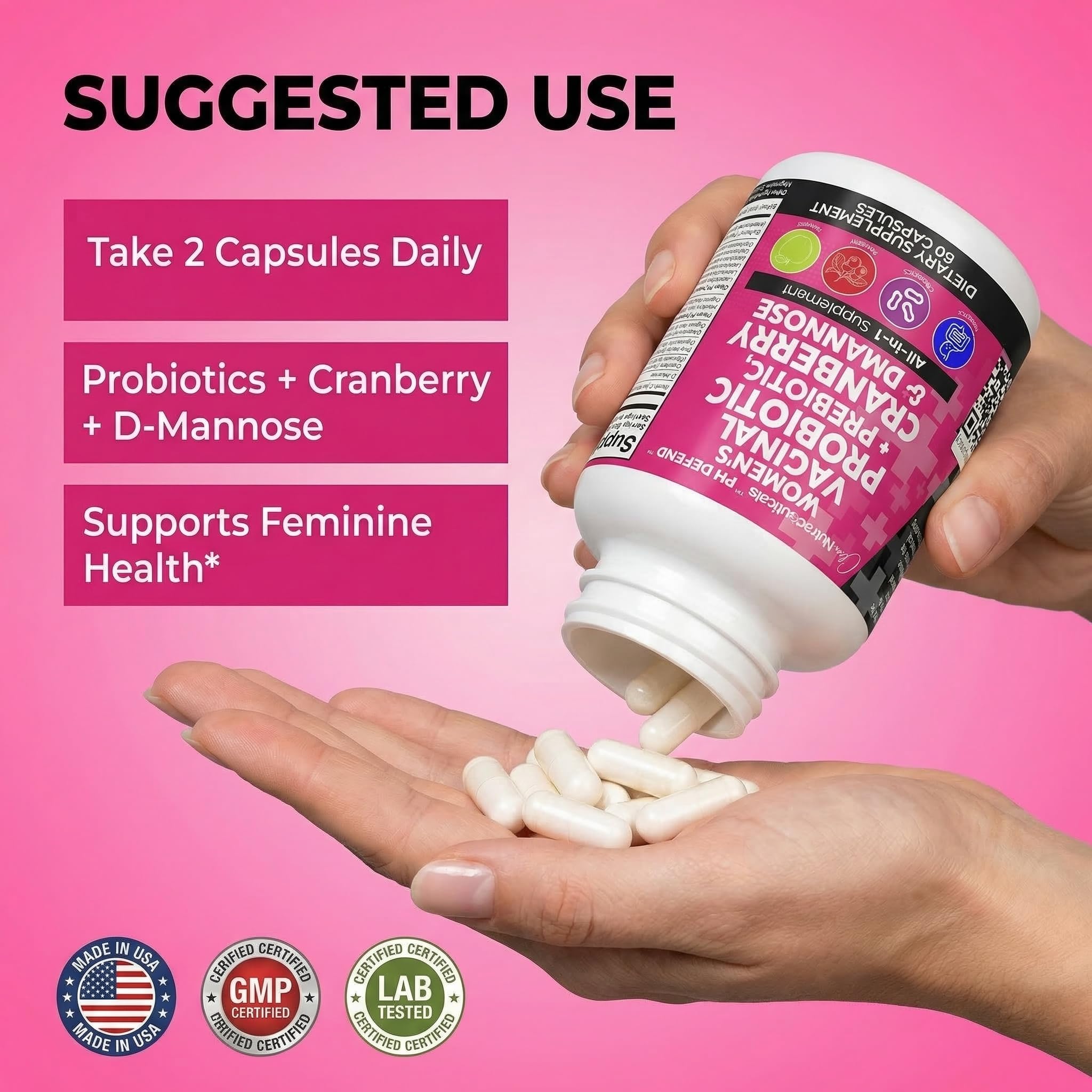 Comparación de tamaño Clean Nutraceuticals cápsula para referencia visual