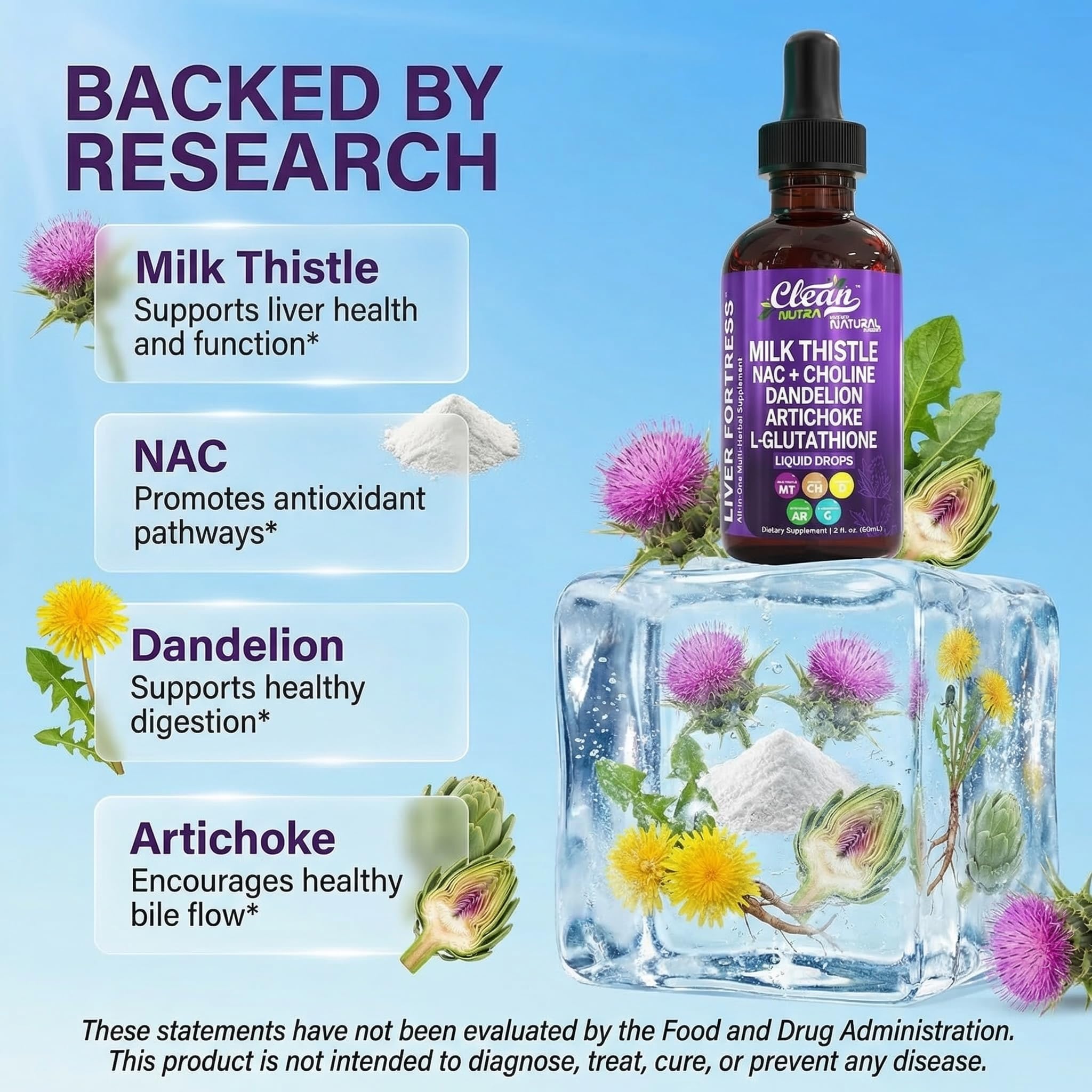 Clean Nutraceuticals gotas en cucharilla mostrando textura y facilidad de mezcla