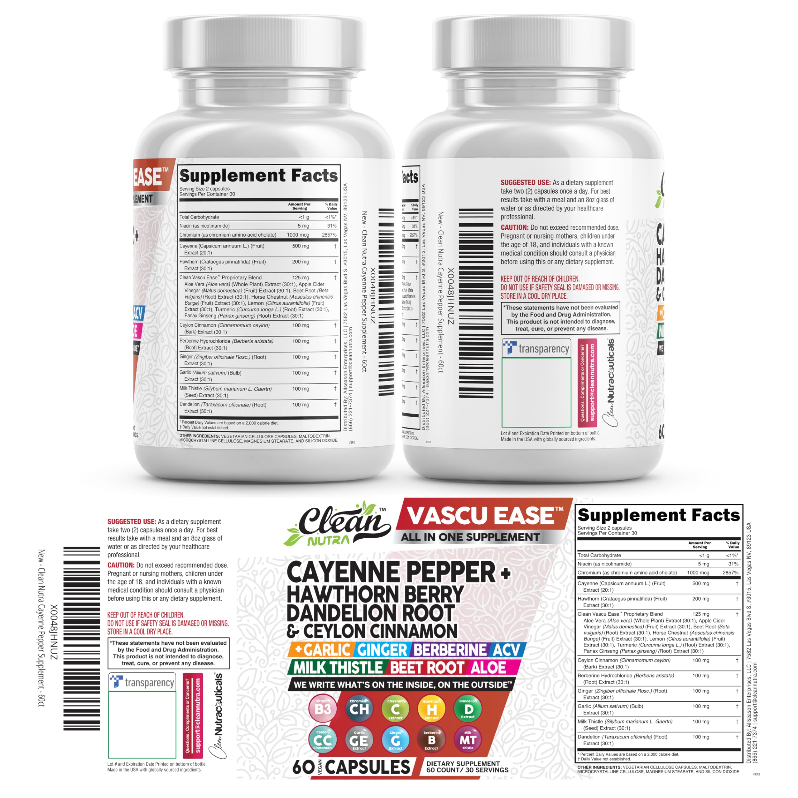 Clean Nutraceuticals bottle held in hand to show bottle size and scale