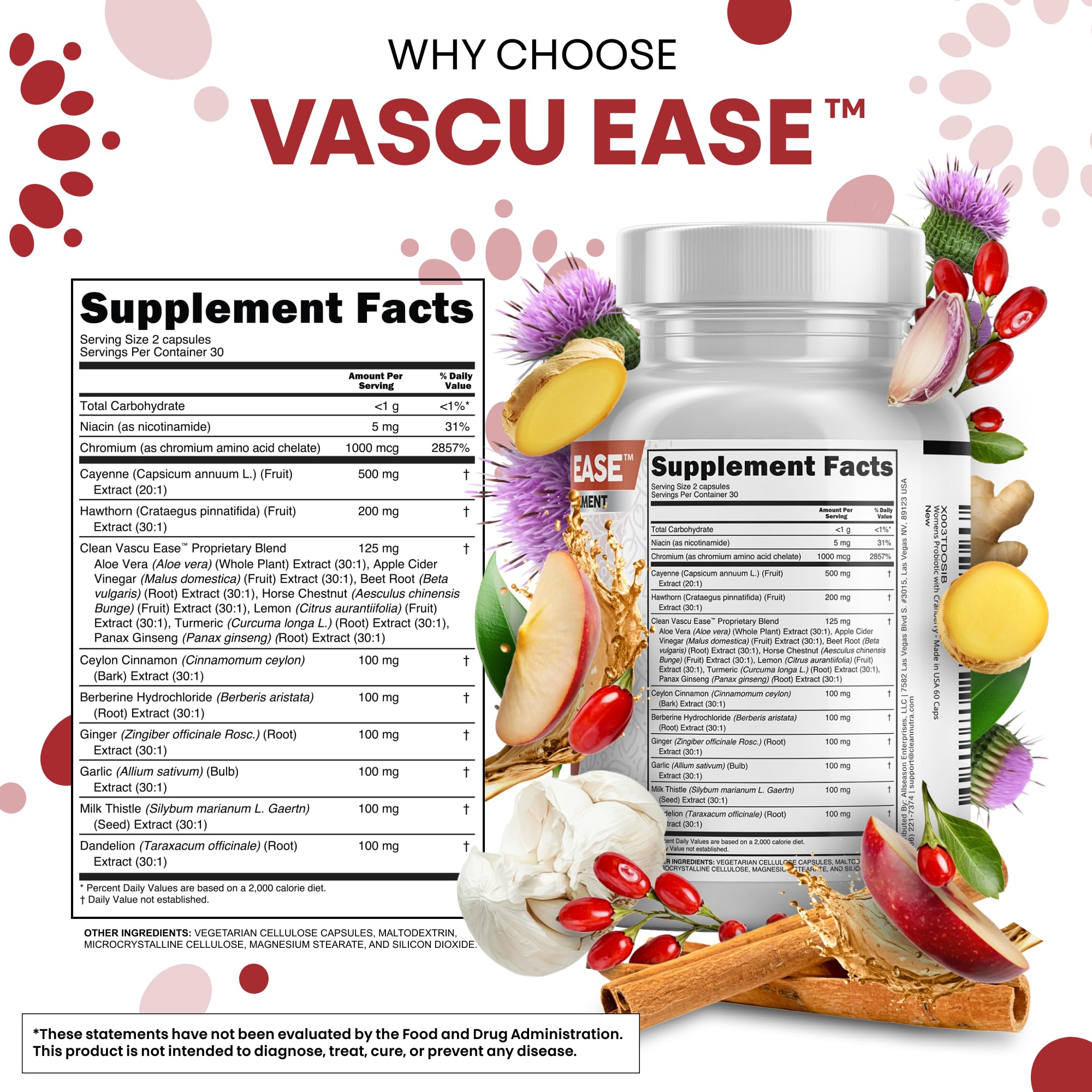 Clean Nutraceuticals capsules beside measuring spoon showing suggested serving size