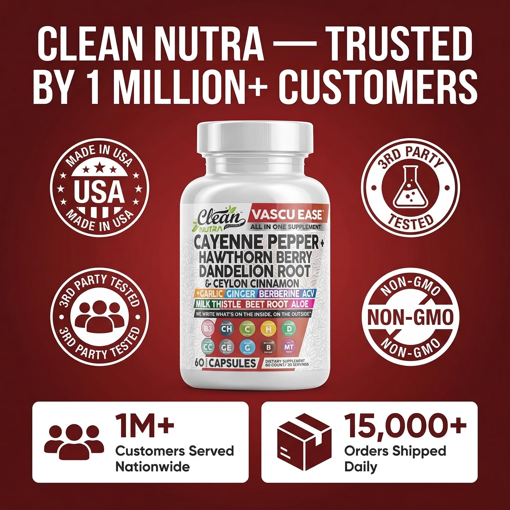 Clean Nutraceuticals supplement facts label clear ingredient list for informed choices