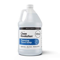 Clean Revolution front label on 128 fl oz jug showing unscented benefit