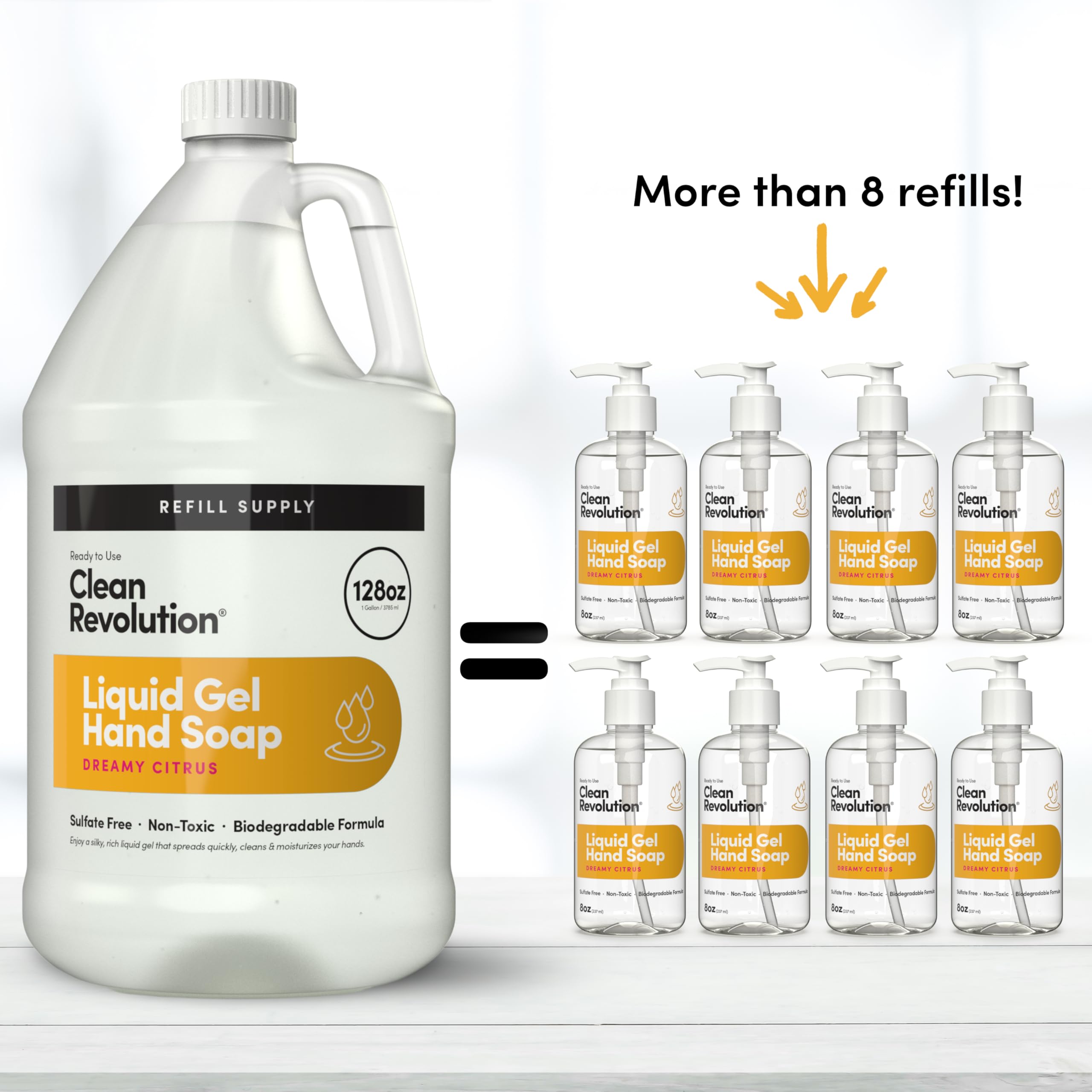 Clean Revolution textura del gel en primer plano que muestra espuma sedosa y fácil enjuague