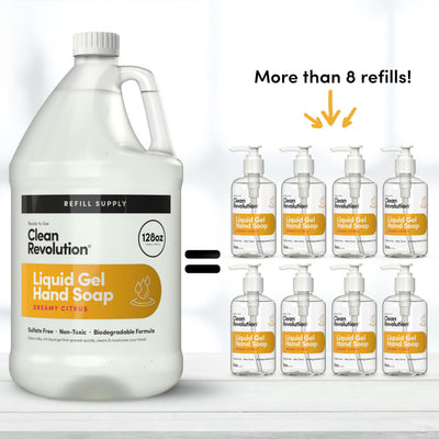 Clean Revolution textura del gel en primer plano que muestra espuma sedosa y fácil enjuague