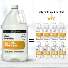 Clean Revolution textura del gel en primer plano que muestra espuma sedosa y fácil enjuague