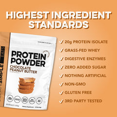 Glass with prepared Clean Simple Eats shake highlighting rich chocolate taste