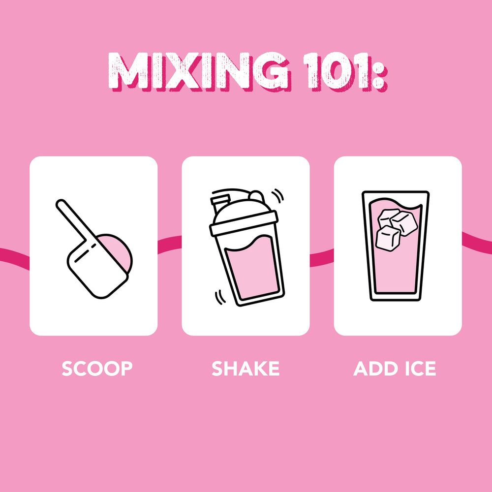 Clean Simple Eats Pink Burst añadido a un smoothie cremoso para energía