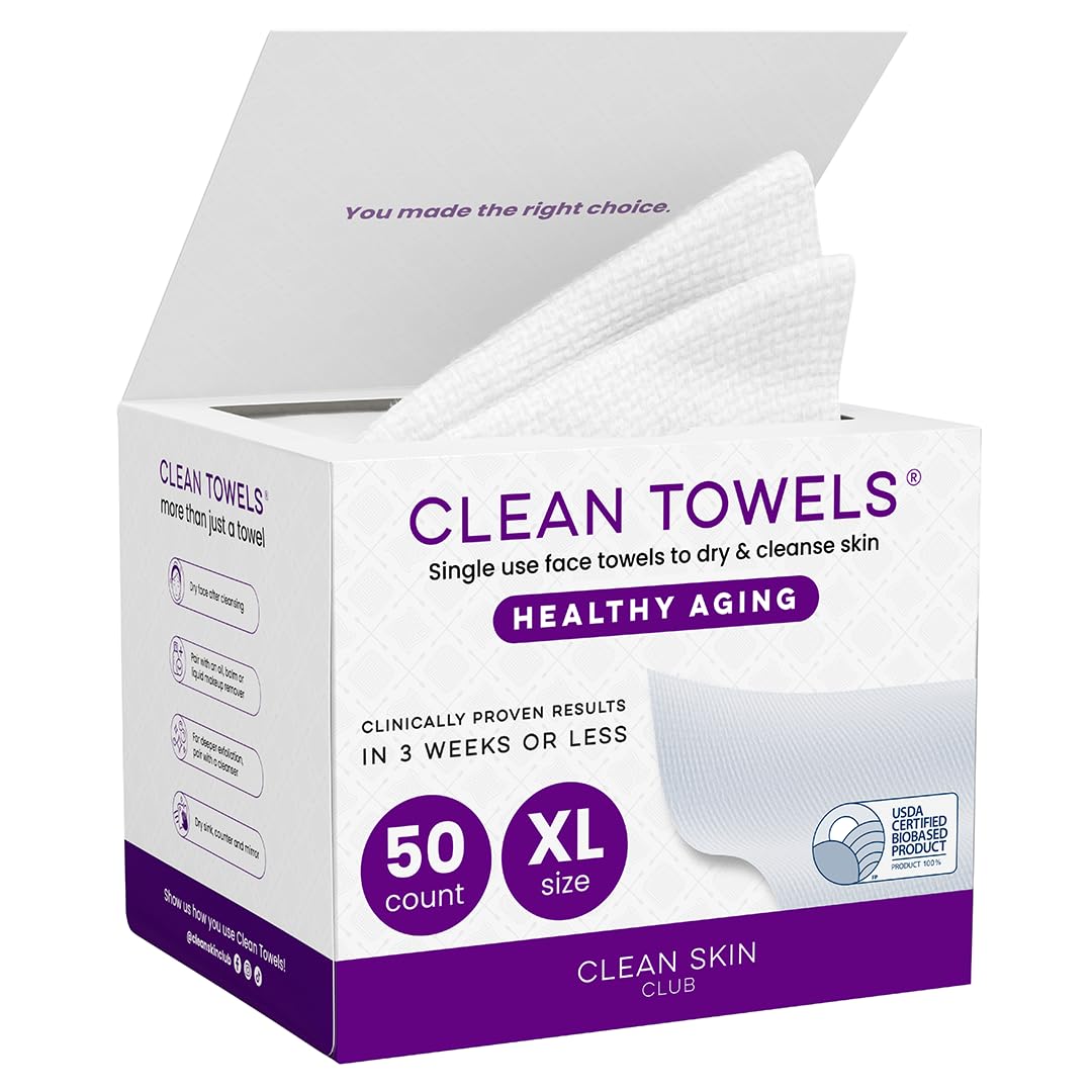 CLEAN SKIN CLUB paquete frontal mostrando 50 toallas, higiene práctica