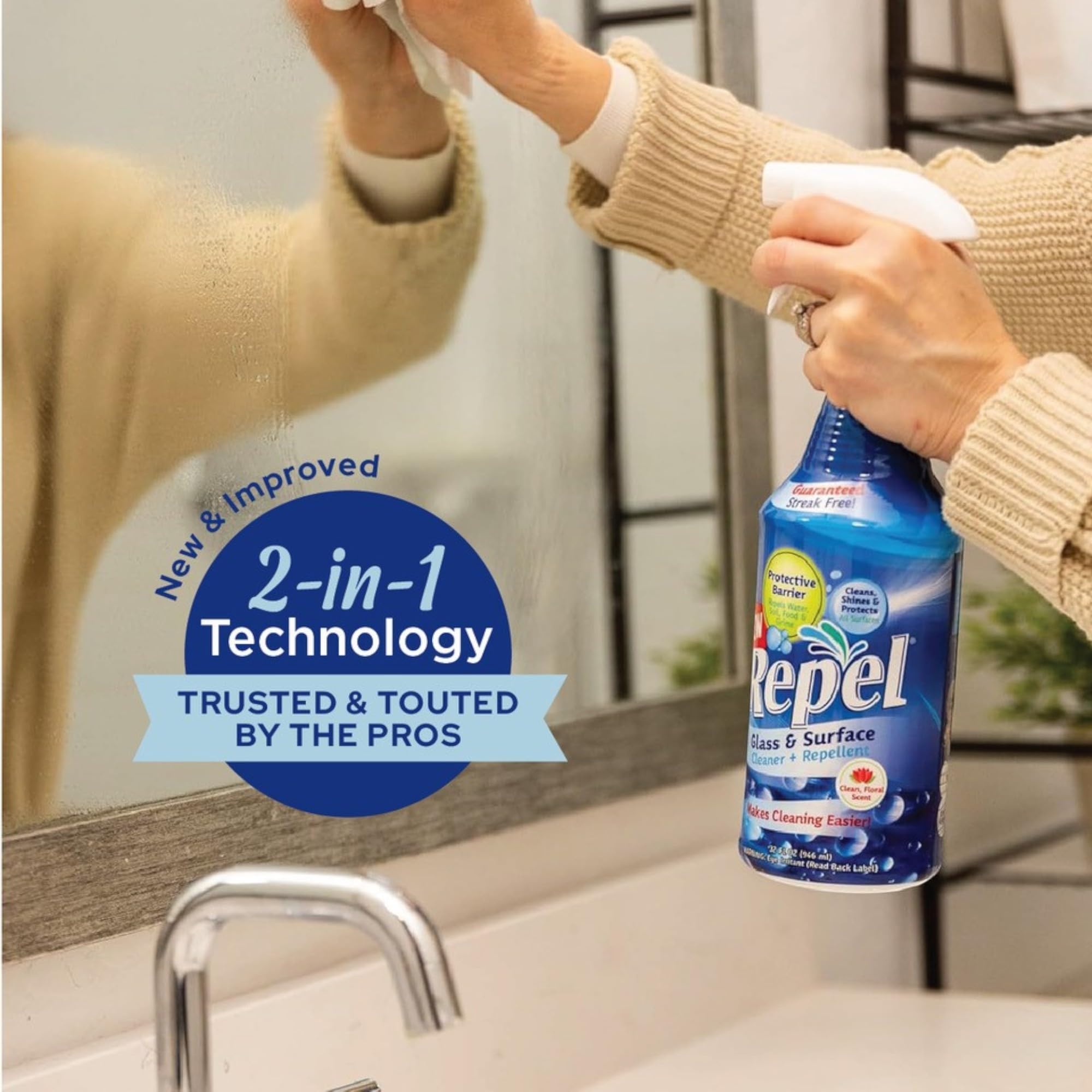 Clean-X en un baño estilizado que ilustra resultados profesionales en casa