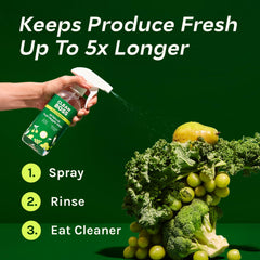 CleanBoss diluted in spray bottle ready to clean produce quickly