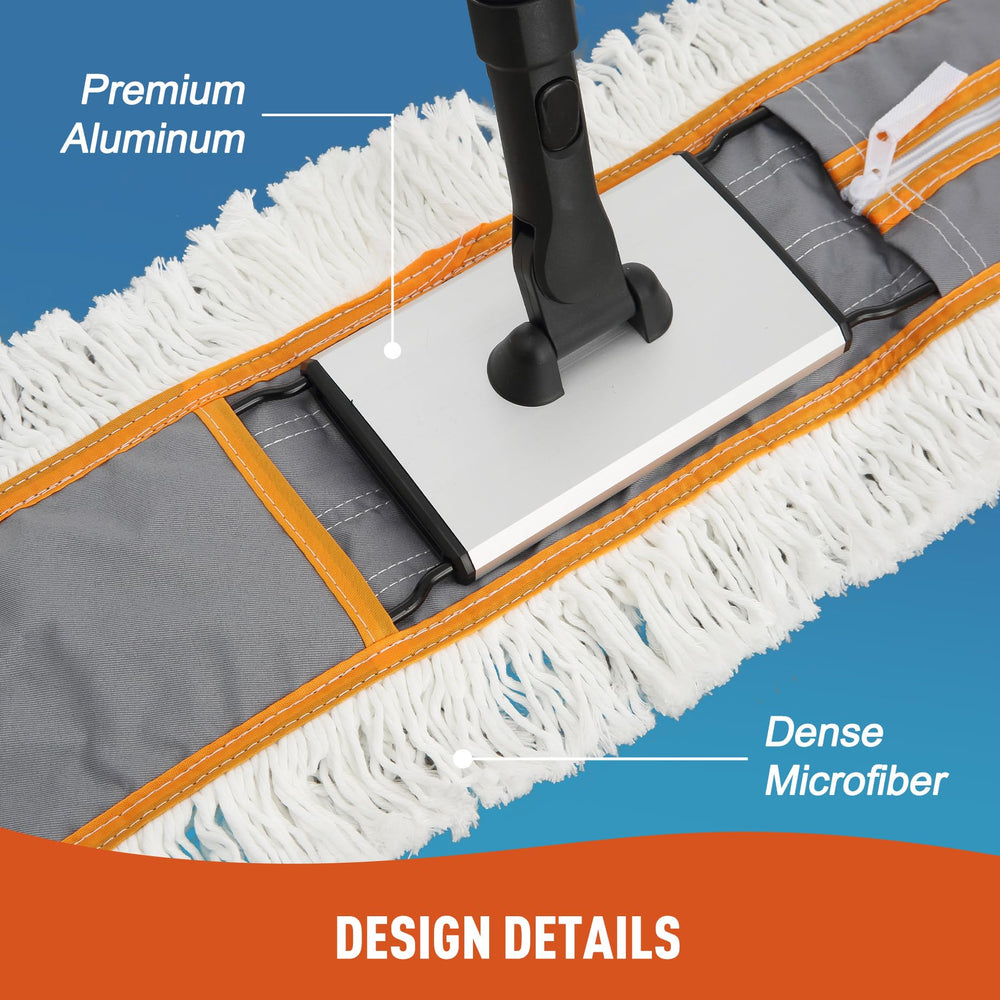 CLEANHOME mopa en uso sobre parquet destacando cobertura amplia