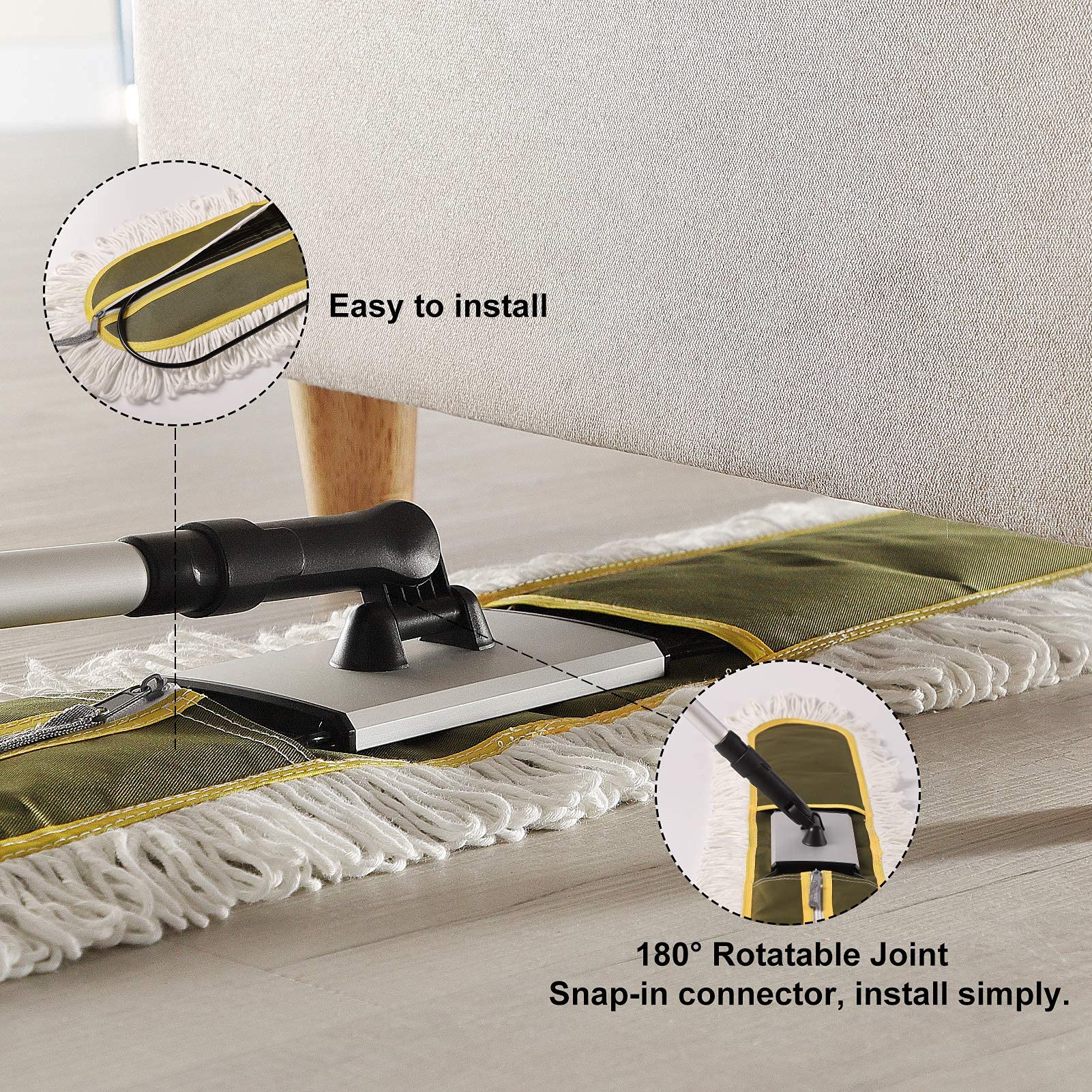 CLEANHOME close detail of heavy-duty stitching and edges for long-lasting durability benefit
