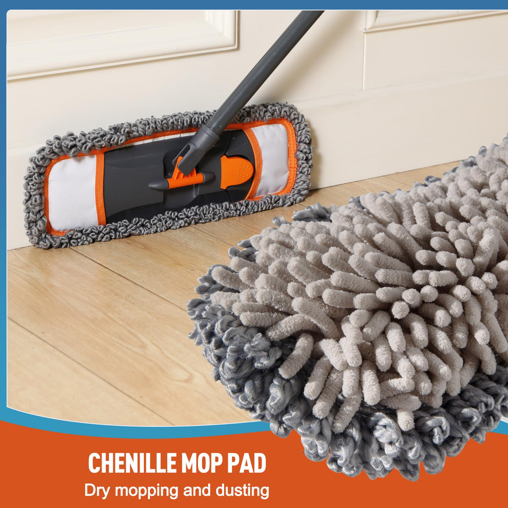 CLEANHOME mopa junto a zapato para comparar tamaño y escala